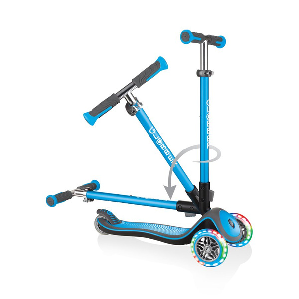 Hulajnoga 3-kołowa Globber Elite Deluxe Lights / Sky Blue 444-401