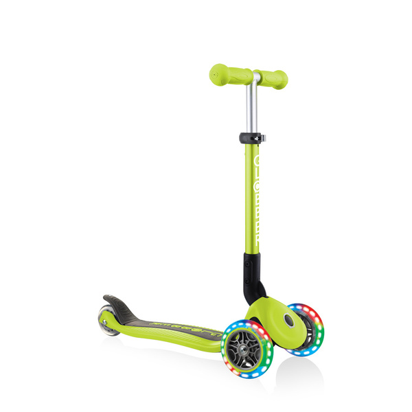 Hulajnoga 3-kołowa Globber Junior Foldable Lights / Lime Green 437-106