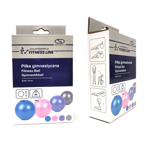 Piłka gimnastyczna pilates gumowa PVC BL032 25 cm niebieska