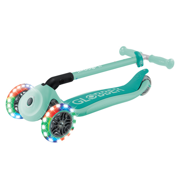 Hulajnoga trójkołowa Globber PRIMO FOLDABLE LIGHTS Mint (432-611-4)