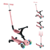 3w1 hulajnoga z siedziskiem jeździk Globber GO-UP Active Lights 360 / Pastel Pink 749-310
