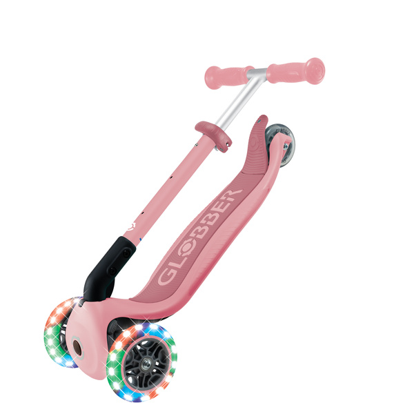 Hulajnoga trójkołowa Globber JUNIOR FOLDABLE LIGHTS Pastel Pink (437-311-3)