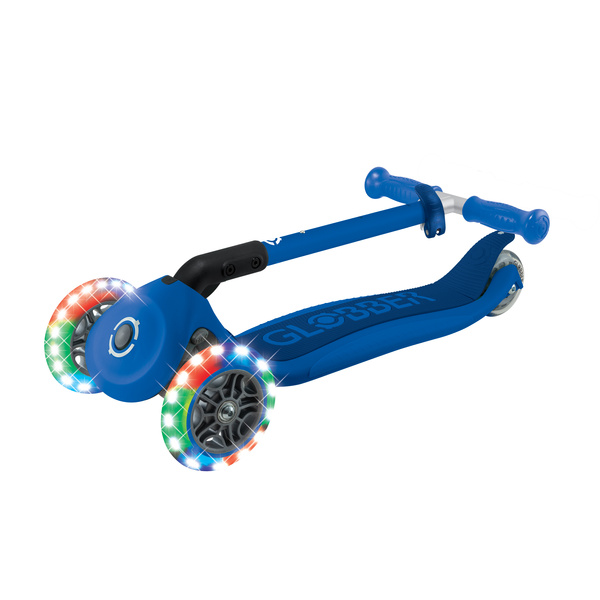 Hulajnoga trójkołowa Globber JUNIOR FOLDABLE LIGHTS Navy Blue (437-300-3)