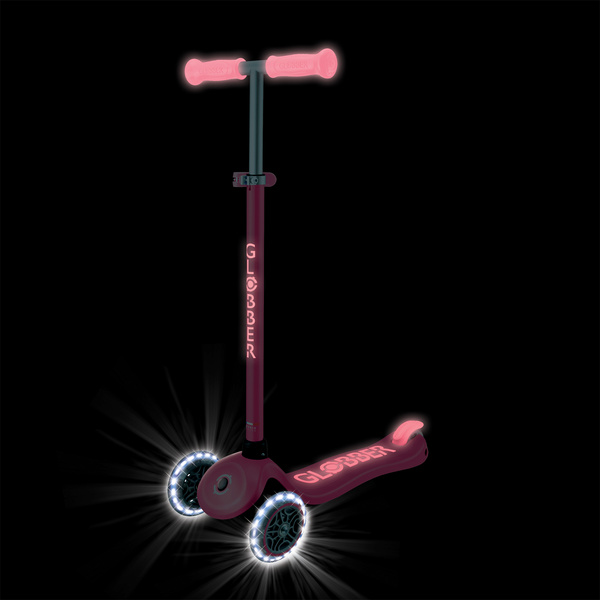 Hulajnoga trójkołowa Globber PRIMO PLUS GLOW LIGHTS - Coral Pink (443-110)
