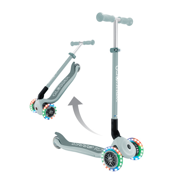 Hulajnoga trójkołowa Globber PRIMO FOLDABLE LIGHTS Sage (432-609-4)