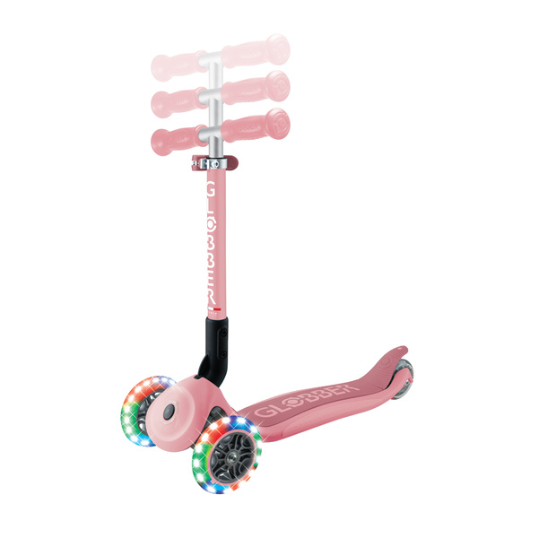 Hulajnoga trójkołowa Globber JUNIOR FOLDABLE LIGHTS Pastel Pink (437-311-3)