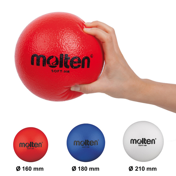 SOFT-VW Piłka piankowa softball Molten 210mm biała