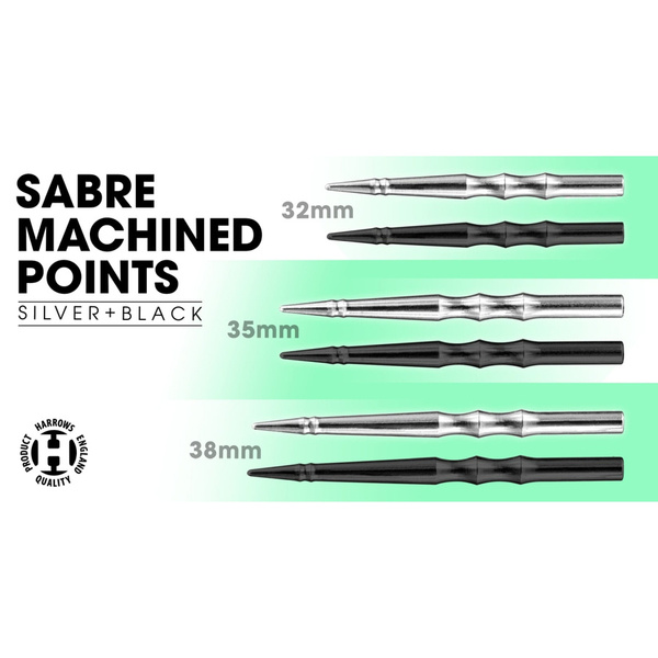 Końcówki steeltip Harrows SABRE MACHINED black