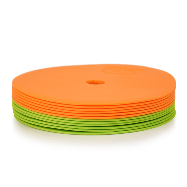 Płaskie znaczniki pola - okrągłe 15 cm - 6x zielony 6x pomarańczowy SMJ sport ZPO-OG