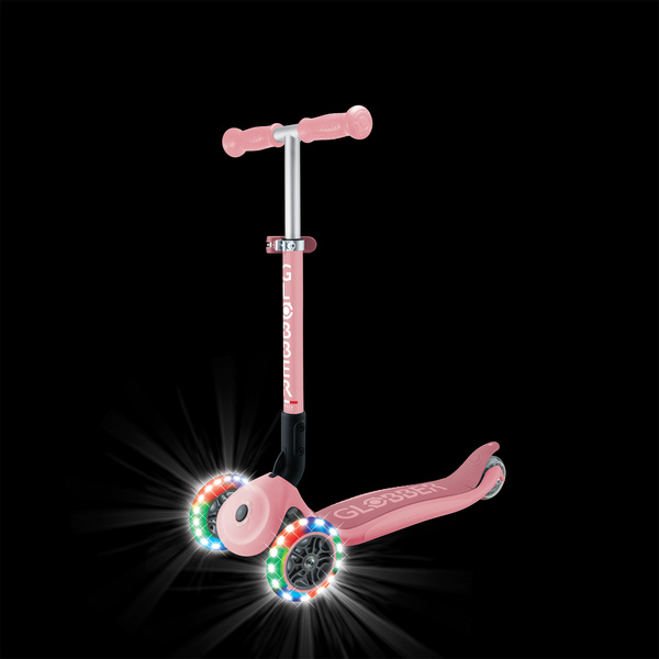 Hulajnoga trójkołowa Globber JUNIOR FOLDABLE LIGHTS Pastel Pink (437-311-3)