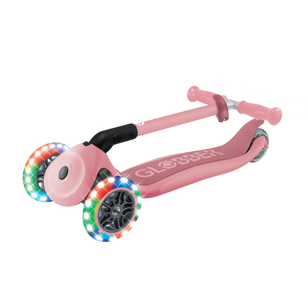 Hulajnoga trójkołowa Globber JUNIOR FOLDABLE LIGHTS Pastel Pink (437-311-3)