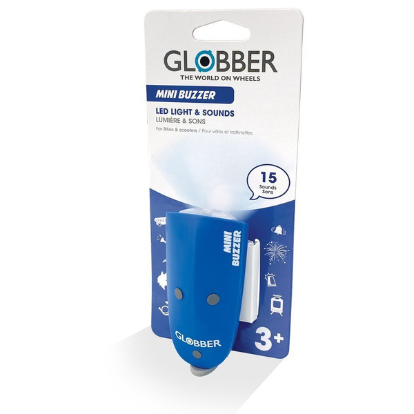 Globber Mini Buzzer lampka LED + klakson / 530-100 DE1 niebieski