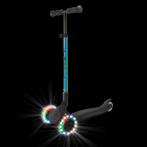 Hulajnoga trójkołowa Globber PRIMO FOLDABLE LIGHTS Neo Chrome (432-401-4)