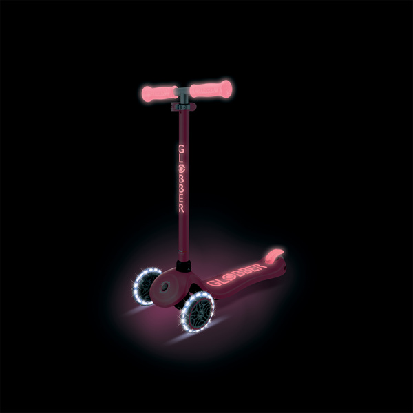 Hulajnoga trójkołowa Globber PRIMO PLUS GLOW LIGHTS - Coral Pink (443-110)