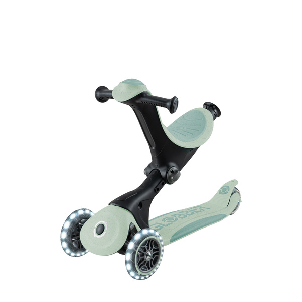 Hulajnoga trójkołowa z siedziskiem jeździk Globber GO•UP DELUXE LIGHTS ECOLOGIC 360 Pistachio (697-505)