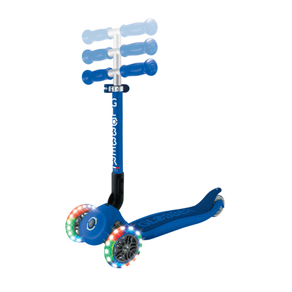 Hulajnoga trójkołowa Globber JUNIOR FOLDABLE LIGHTS Navy Blue (437-300-3)