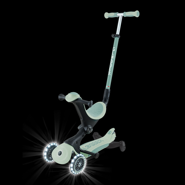 Hulajnoga trójkołowa z siedziskiem jeździk Globber GO•UP DELUXE LIGHTS ECOLOGIC 360 Pistachio (697-505)