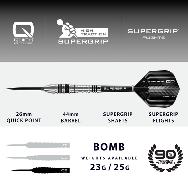 Rzutki Harrows SUPERGRIP QP BOMB 90% steeltip