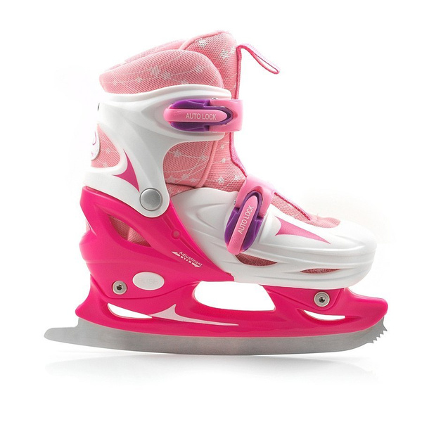 Łyżwy figurowe regulowane CRK41 gwiazdki pink
