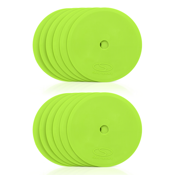 Płaskie znaczniki pola - okrągłe 15 cm - 12x zielony SMJ sport ZPO-G