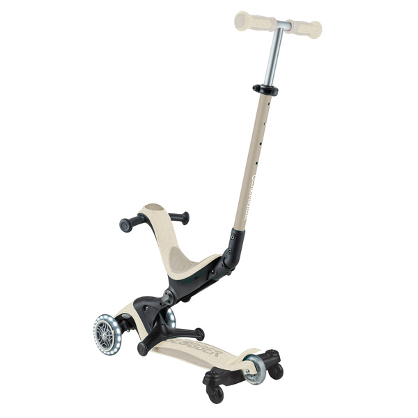Hulajnoga z siedziskiem jeździk Globber GO-UP Deluxe Lights ECOlogic 360 / Coconut 697-566