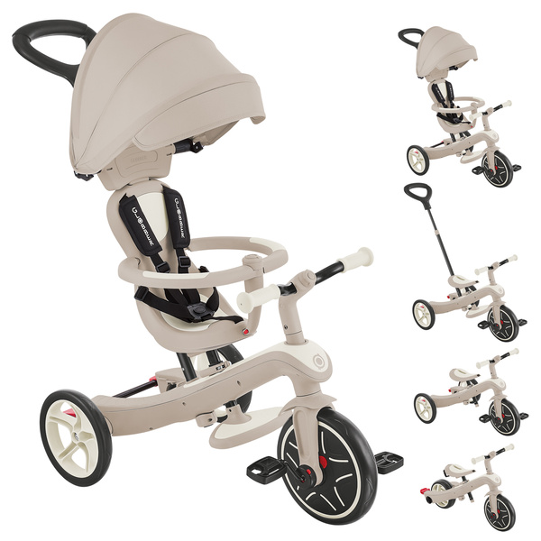 Rowerek 4w1 trójkołowy - biegowy - wózek Globber Explorer Trike 4w1 ECOLOGIC / Coconut 637-566