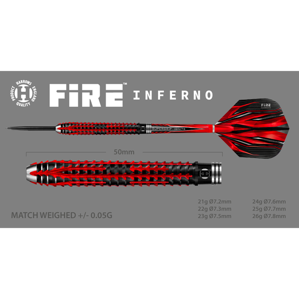 Rzutki Harrows Fire Inferno 90% Steeltip
