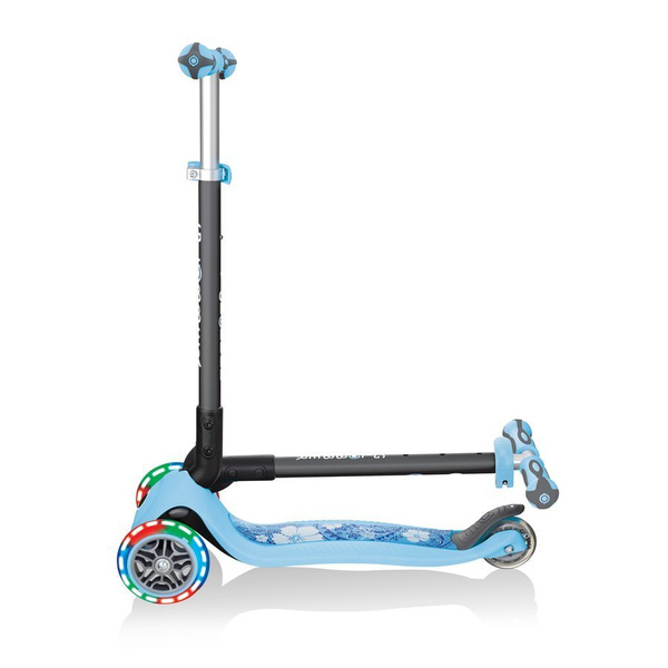 Hulajnoga jeździk rowerek Globber GO-UP Deluxe Fantasy Lights / Pastel Blue - Flowers 647-201