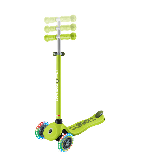 Hulajnoga trójkołowa z siedziskiem jeździk Globber GO•UP SPORTY LIGHTS Lime Green (452-606-4 S)