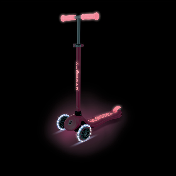 Hulajnoga trójkołowa Globber PRIMO PLUS GLOW LIGHTS - Coral Pink (443-110)
