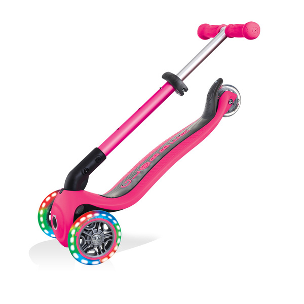 Hulajnoga 3-kołowa Globber Junior Foldable Lights / Fuchsia 437-110