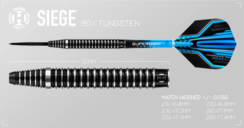 Rzutki Harrows Siege 90% Steeltip