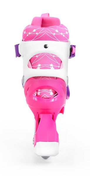 Zestaw COMBO PINK LED: 2w1 wrotko-rolki regulowane + kask + ochraniacze + torba SMJ sport