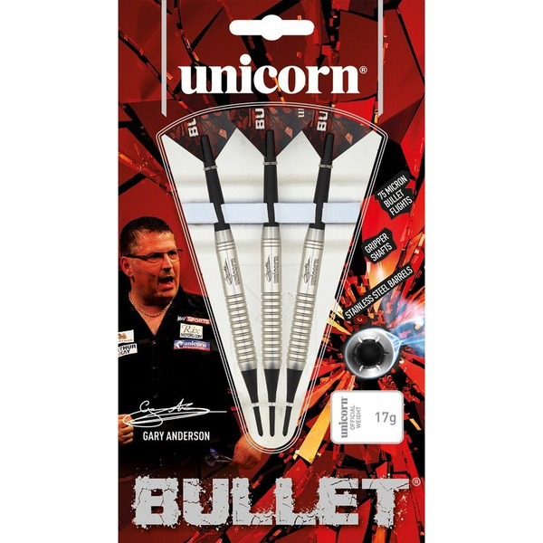 Rzutki soft tip Unicorn BULLET STAINLESS STEEL - Gary Anderson (r1)