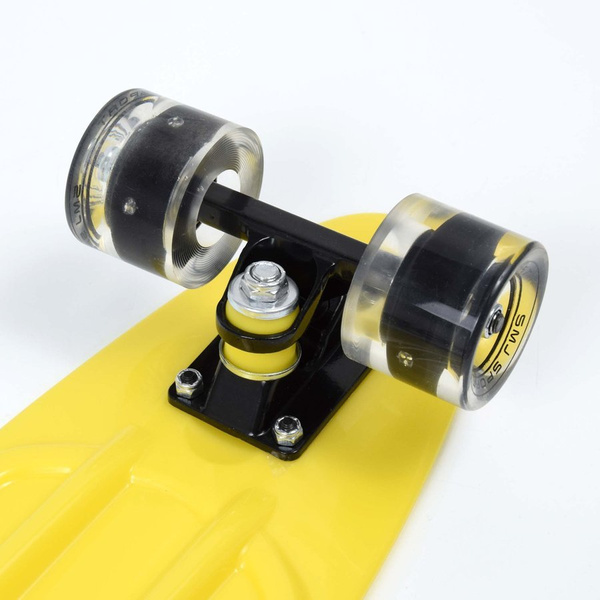 Deskorolka fiszka SMJ sport BS-2206PL Yellow świecące kółka LED