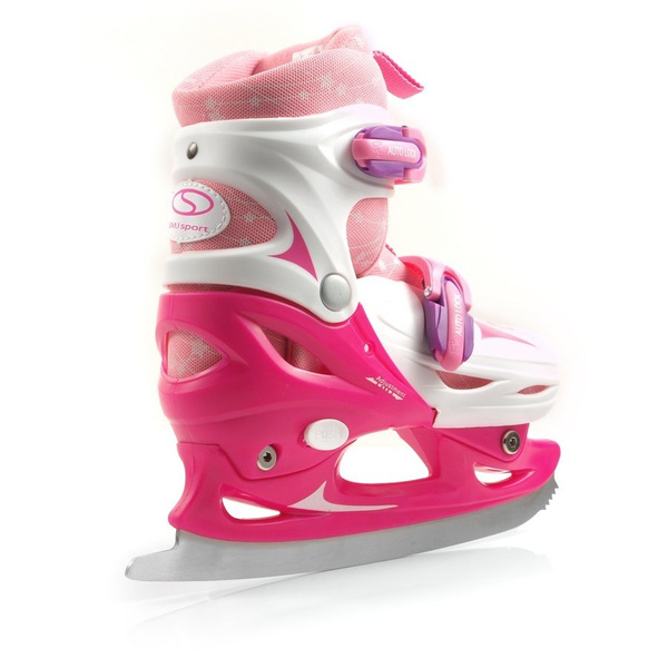 Łyżwy figurowe regulowane CRK41 gwiazdki pink
