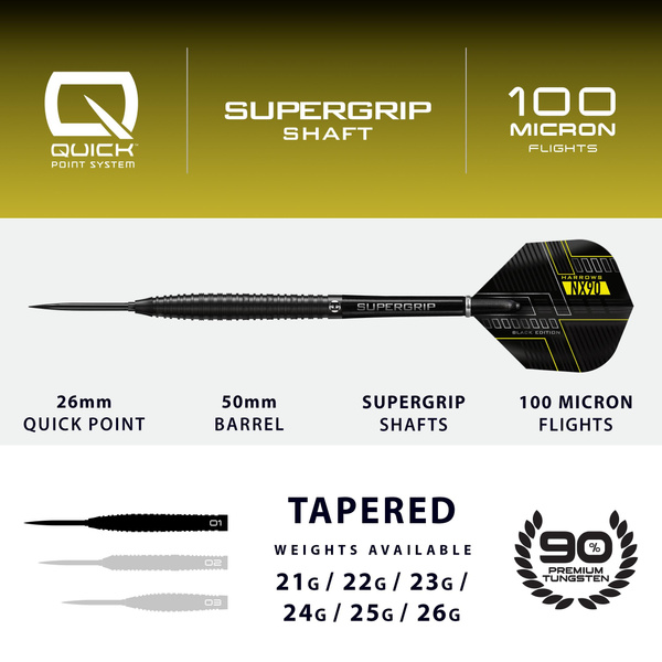 Rzutki Harrows NX-90 Black Edition QP 90% steeltip
