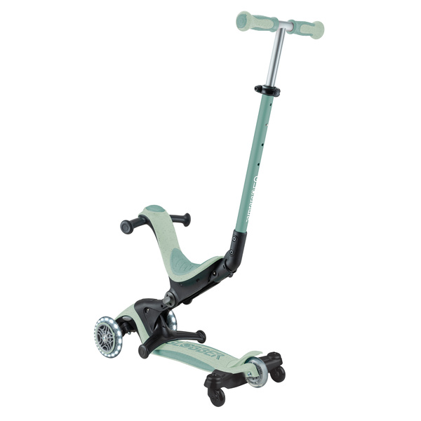 Hulajnoga trójkołowa z siedziskiem jeździk Globber GO•UP DELUXE LIGHTS ECOLOGIC 360 Pistachio (697-505)