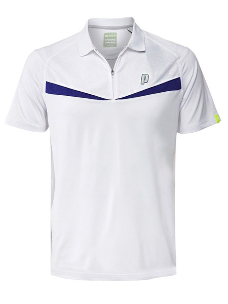 Koszulka dziecięca Prince Half Zip Dart Panel Shirt 3B056090 white