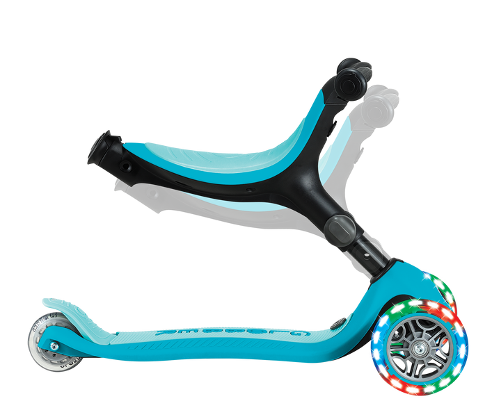 3w1 hulajnoga z siedziskiem jeździk Globber GO-UP Active Lights 360 / Aqua 749-300