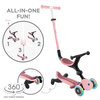 3w1 hulajnoga z siedziskiem jeździk Globber GO-UP Active Lights 360 / Pastel Pink 749-310