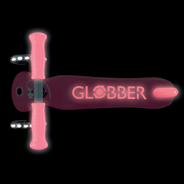 Hulajnoga trójkołowa Globber PRIMO PLUS GLOW LIGHTS - Coral Pink (443-110)