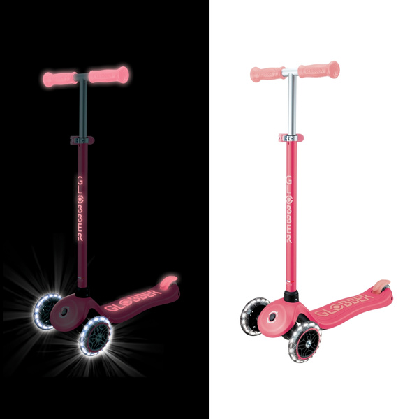 Hulajnoga trójkołowa Globber PRIMO PLUS GLOW LIGHTS - Coral Pink (443-110)