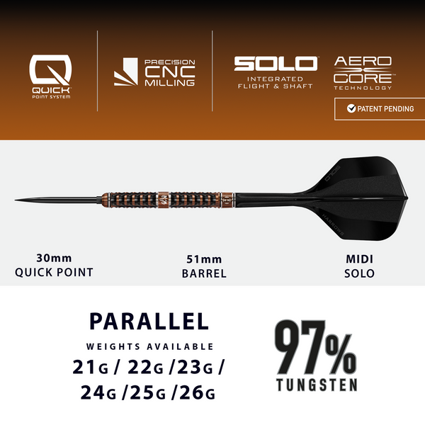 Rzutki Harrows WOLFRAM TRINITY 97% steeltip