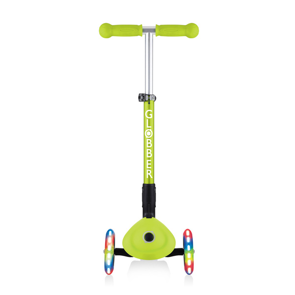 Hulajnoga 3-kołowa Globber Junior Foldable Lights / Lime Green 437-106