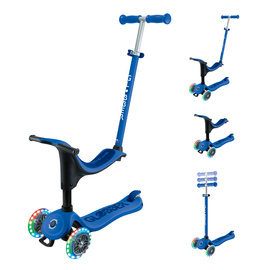 Hulajnoga z siedziskiem jeździk Globber GO-UP Sporty Lights / Navy Blue 452-600-4 S