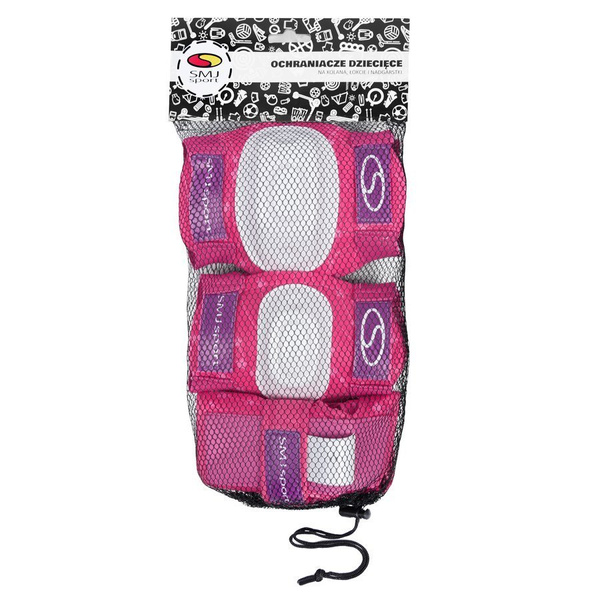 Ochraniacze dla dzieci, komplet CR-600 różowe