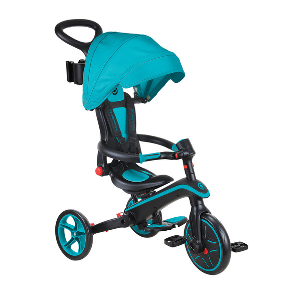 Pojazd 4w1 wózek - rowerek trójkołowy - biegowy Globber EXPLORER TRIKE FOLDABLE 4in1 732-105 Teal