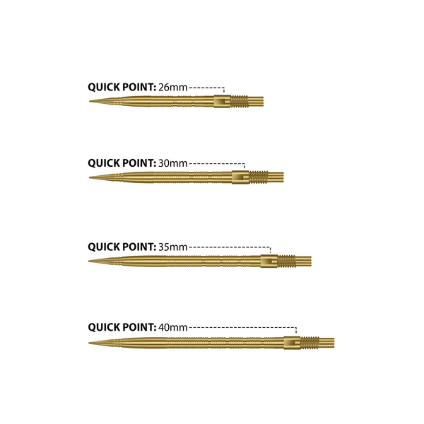 Końcówki stalowe ostre Harrows QUICK POINT - MICRO RIGDE gold