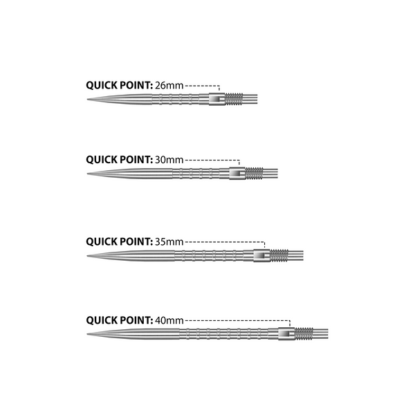 Końcówki stalowe ostre Harrows QUICK POINT - HM GRIP silver